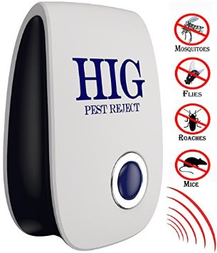 HIG Ultrasonic Electronic Pest Repeller Control Against Miceratsantsroachesmosquitoesspidersfly and Other Insects with Built in Night Light