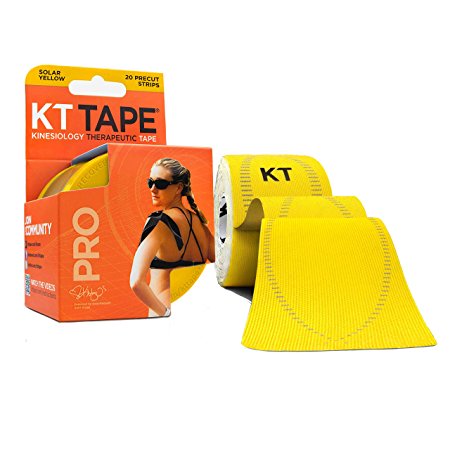 KT TAPE PRO Synthetic Elastic Kinesiology 20 Pre-Cut 10-Inch Strips Therapeutic Tape
