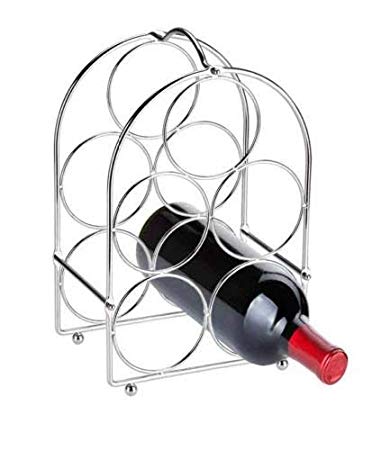 Home Basics Tabletop Wine Rack, Chrome, 5-Bottle