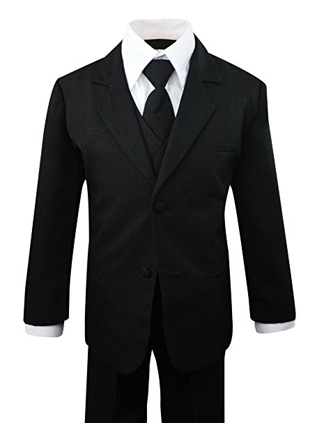 Luca Gabriel Toddler Boys' 5 Piece Classic Fit Formal Dress Suit Set