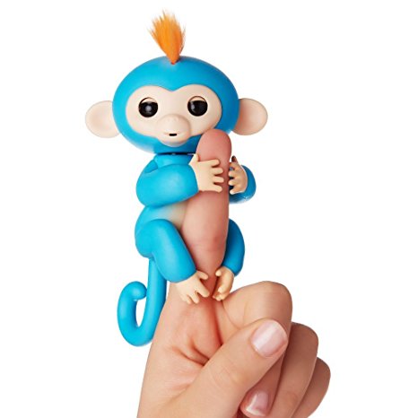 Finger Interactive Baby Monkey Toy MEIQING Pet Electronic Curious Kids Halloween Xmas Toys Birthday Present-Blue