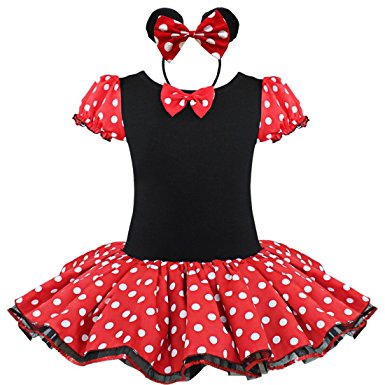 YiZYiF Toddlers Girls' Halloween Cosplay Party Tutu Dress Up with 3D Ears Headband