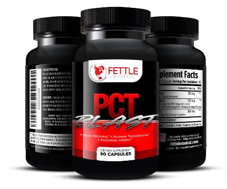Pct Blast Post Cycle Supplement Post Cycle Support Testosterone Booster Boost Free Testosterone Levels 30 Day Cycle Anti-estrogen Supplement Anti-aromatase Inhibitor Top Rated PCT Fettle Botanical