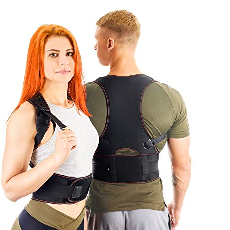 VOSMAE Posture Corrector Back Brace for Woman Men - Improve Universal Comfortable Fully Adjustable Spine Corrector - Clavicle Support Improve Bad Posture Shoulder Alignment and Pain Relief(Medium))