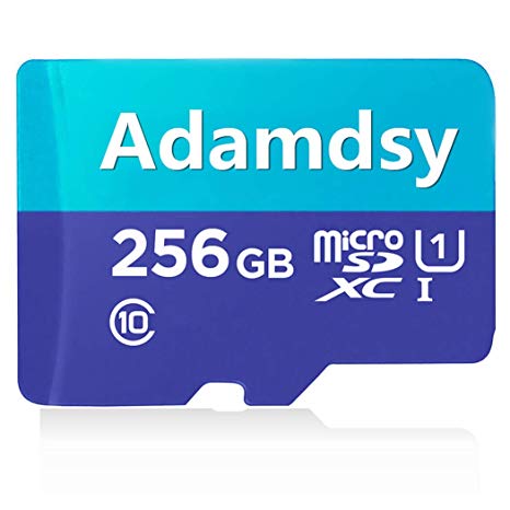 Adamdsy 256GB Micro SD SDXC Memory Card High Speed Class 10 256 GB with Micro SD Adapter, Ideal for Android-Based Smartphones and Tablets