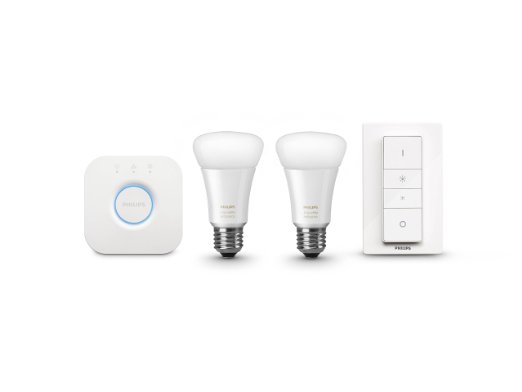 Philips 460989 Hue White Ambiance A19 Bulb Personal Wireless Lighting Starter Kit, Works with Alexa