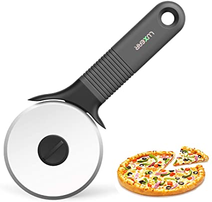 Luxear Pizza Cutter Wheel Professional Pizza Slicer Large with Removable Stainless Steel Blade Silicone Handle Anti-Slip with Ergonomic Design and Protective Cover Washable Easily, 20 cm (8")