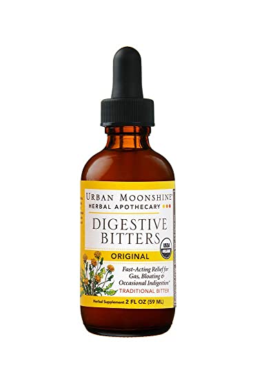 Urban Moonshine Original Digestive Bitters | Traditional Organic Herbal Supplement | Fast-Acting Relief for Gas, Bloating & Occasional Indigestion | 2 FL OZ (Pack of 1)