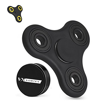Vortex Spinners - Certified Black Spinner Fidget Toy with High Speed Bearing in Premium Metal Gift Box, 1-4 min of Spin Time