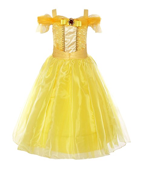 ReliBeauty Little Girl's Princess Belle Costume Dress up RB-G9169