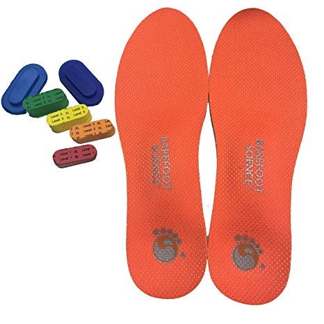 Barefoot Science - Full Length 6 Step Active Arch Activation Foot Support Insoles - Medium - Ladies: 10-11.5, Men: 8-9.5