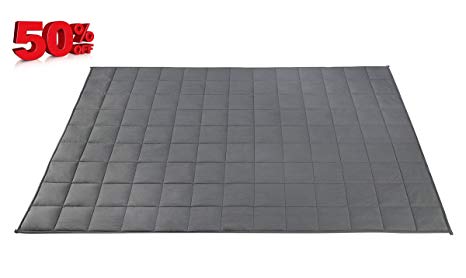 Weighted Blanket for Adults & Teens/Kids | Heavy Gravity Blanket for Autism, Anxiety | Stress Relief Sleep Better 48” x 78” (15, 20, 22, 25 lbs) Grey