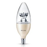 Philips 435057 40 Watt Equivalent Dimmable LED B13 Candelabra Base Decorative Candle Light Bulb Soft White