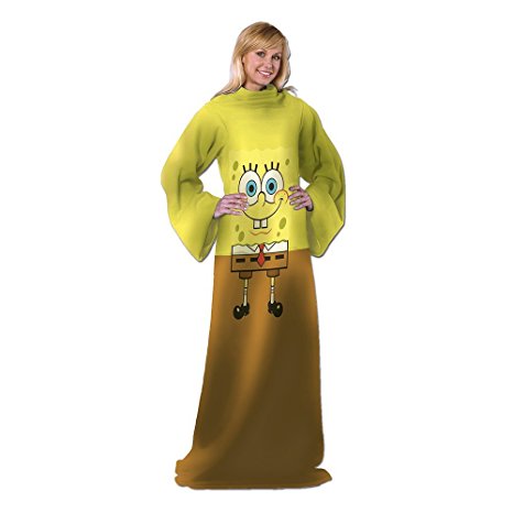 Nickelodeon, Spongebob Squarepants, Being Bob 48-Inch-by-71-Inch Adult Comfy Throw with Sleeves by The Northwest Company