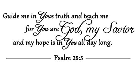 ValueVinylArt Guide Me in Your Truth and Teach Me.Psalm 25:5 Bible Verse Religious Large Wall Decal (Black, 40" w x 15" h)