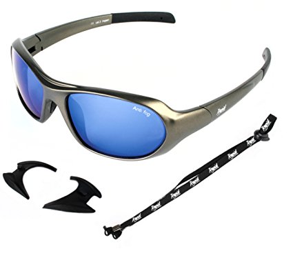 Rapid Eyewear Aspen SKIING GLACIER AND EXTREME SPORT SUNGLASSES & GOGGLES Anti Fog Blue Mirror Lenses and Retainer Strap for Men and Women. Antiglare UV400 Protection