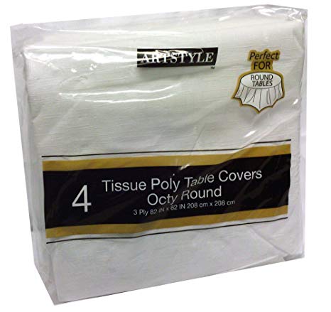 Artstyle Tissue Poly Table Covers Octy Round 4 Pack