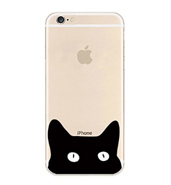 iPhone 6 Case DECO FAIRY Protective Case BumperScratch-Resistant Perfect Fit Translucent Silicone Clear Case Gel Cover for Apple iPhone 6 Black Cat Kitten iPhone 6 47
