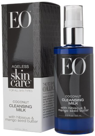 EO Ageless Skin Care Coconut Cleansing Milk with Hibiscus and Mango Seed Butter 33 Ounce