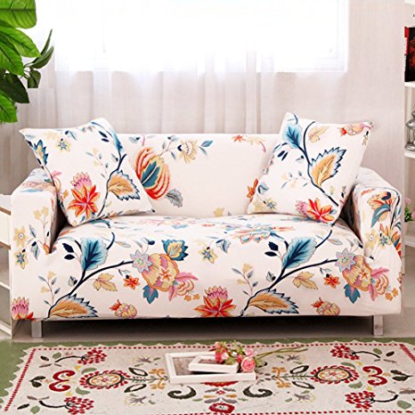 FORCHEER Stretch Couch Covers Sofa Slipcovers Fitted Loveseat Cover Seat Furniture Protector (Printed #4,2 Seat for 53"-67")