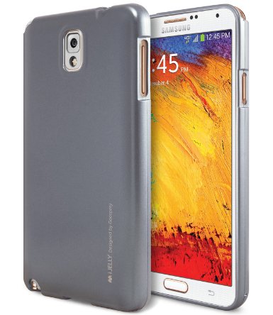 Galaxy Note 3 Case Ultra Slim Fit Goospery i-Jelly Case Metallic Finish Premium TPU Case Cover Anti-Yellowing  Discoloring Finish for Samsung Galaxy Note 3 - Metallic Gray