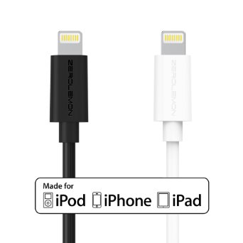 [Apple MFi Certified] [2-Pack] ZeroLemon Lightning to USB Plastic PVC Cable 10 Feet / 3 Meter   Enhanced Plastic Cap for iPhone, iPod and iPad [2 Years Warranty]-PVC White and Black