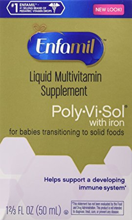Enfamil Poly-Vi-Sol Multivitamin Supplement Drops with Iron for Infants and Toddlers, 50 mL (Pack of 3)