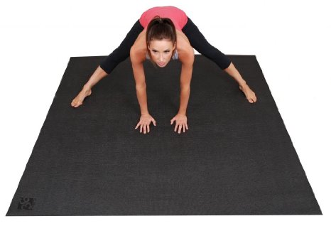 Large YOGA Mat. Extra Long, Extra Wide 72-Inch X 72-Inch (6 ft x6 ft) & 6mm Thick. Soft, Plush, and Sticky Yoga Mat With Comfort Foam. The BIG Yoga Mat - 3X Larger Than A Standard Sized Yoga Mat. Designed For Yoga & Stretching Without Shoes. Square36.