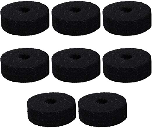 Round Soft Black Cymbal Stand Felt Washer Replacement for Drum Set of 8