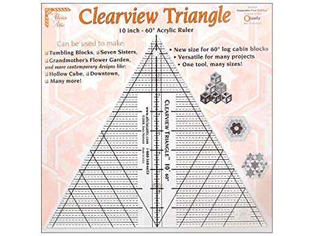 Clearview Triangle 10 Inch 60 Degree Acrylic Quilt Ruler by Alicia's Attic