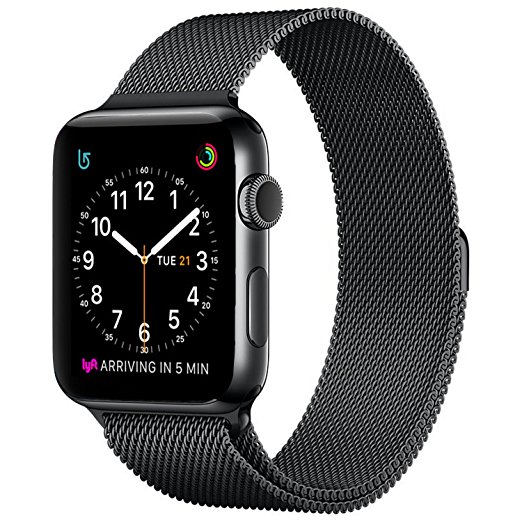 Apple Watch Milanese Band 42mm, SICCIDEN Magnetic Mesh Loop Milanese Stainless Steel Replacement iWatch Band for Apple Watch Series 2, Series 1, Black