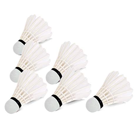 ZCQS 12-pack Badminton Balls Feather White Goose Feather Shuttlecocks for Training, Game, Match, Outdoor Sports Exercise