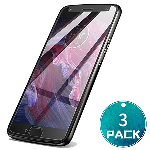 Moto X4 Screen Protector, Jumpy [Tempered Glass] with Lifetime Replacement Warranty (3-Pack)