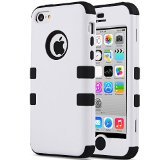 iPhone 5C Case5C Case ULAK  3 in 1 Shield Series  Hybrid Case for Apple iPhone 5C with Soft Silicone Inner Case and Hard PC Outer Case Cover WhiteBlack