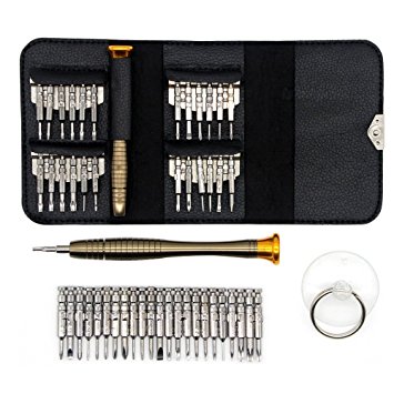 Kingsdun New 25 in 1 Repair Opening Tool Kit Pentalobe Torx Phillips Screwdriver For IPhone 4, 4S,5, 5S, Samsung, HTC ,Nokia, Blackberry, Packed In A Wallet