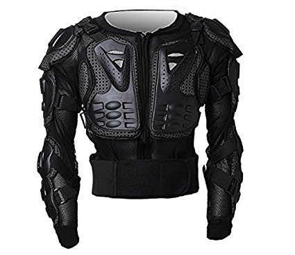 Motorcycle Full Body Armor Protector Pro Street Motocross ATV Guard Shirt Jacket with Back Protection Black 2XL