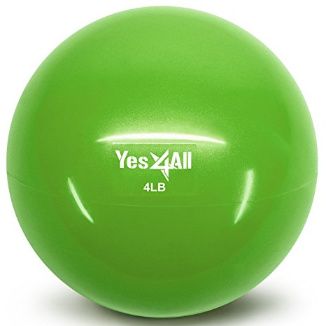 Yes4All Soft Weighted Toning Ball / Medicine Ball – Multi Color & Weights Available: 2, 4, 6, 8 lbs