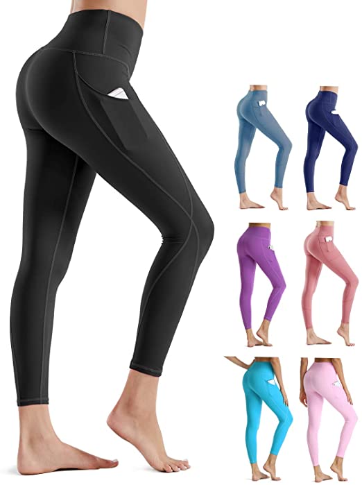 Rocorose Yoga Pants Butt Lifting Leggings Women with Pockets Elastic Pants High Waisted Women's Lined Leggings Stretch Pants