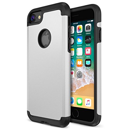 Trianium Protanium iPhone 8 Case with Heavy Duty Protection / Shock Absorption / Dual Layer TPU   Rigid Armor / Scratch Resistant / Reinforced Corner Frame For Apple iPhone 8 Phone Cover - Silver