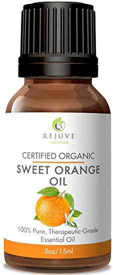 Certified Organic (USDA & ECOCERT) Sweet Orange Essential Oil by RejuveNaturals, 15 ml | Pure - Alcohol, Gluten & GMO Free | Natural Citrus Aromatherapy - Antifungal, Antibacterial, Stress Reliever
