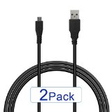 iXCC  2Pack 6ft SIX FEET Premium High SpeedExtra Long USB 20 - Micro USB to USB Cable A Male to Micro B Charge and Sync Black Cable Cord For Android Samsung HTC Motorola Nexus Nokia LG HP Sony Blackberry and more Value Pack