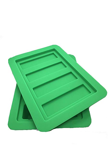 Gourmet Silicone Butter Mold w/Lid For Herbal Butter, Soap Bar, Muffin, Brownie, Cornbread, Cheesecake. FDA Approved (Green)