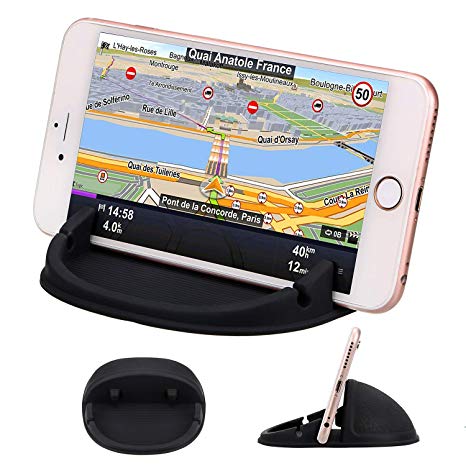 TOBOS Car Phone Mount Silicone Car Pad Mat for Various Dashboards, Anti-Slip Desk Phone Stand Compatible with iPhone, Samsung, Android Smartphones Car ，Phone Holder