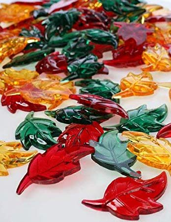 Package of 200 Fall Acrylic Mini Leaves - Great Autumn Table Scatters