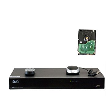 GW Security 16 Channel H.265 4K HDMI NVR / Network Video Recorder, 16CH PoE Ports - Compatible with 8MP / 5MP /4MP 1080P Realtime ONVIF IP Cameras (Pre-installed 4TB HDD, 2x HDD bay, up to 16TB total)