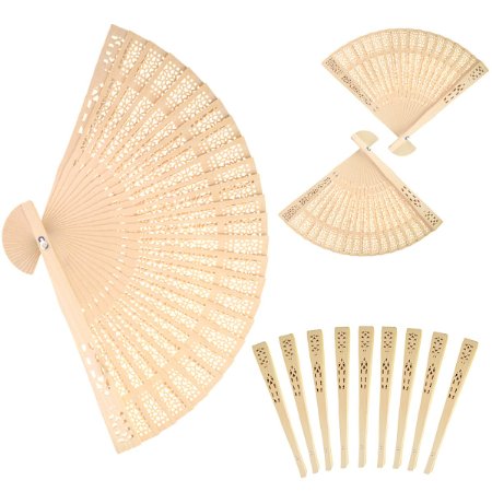 Outop Sandalwood Fan Set of 48 pcs - Baby Shower Gifts and Wedding Favors