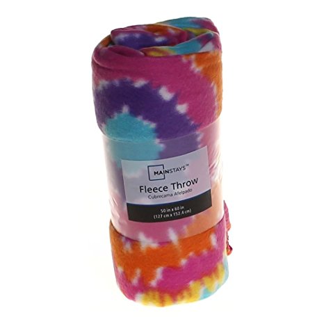 Tie-Dye Fleece Throw Blanket 50in X 60in by Mainstays