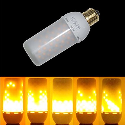 JUNOLUX LED Burning Light Flicker Flame Light Bulb Fire Effect Bulb Decorative Lamp Energy-saving Eco Friendly Light Bulbs Indoor or Outdoor Decoration,Pack of 1