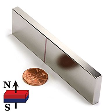 CMS Magnetics Grade N52 Neodymium Bar Magnet 4" X 1" X 1/4", for Science and Hobbies, Crafting and Science Projects, One Piece