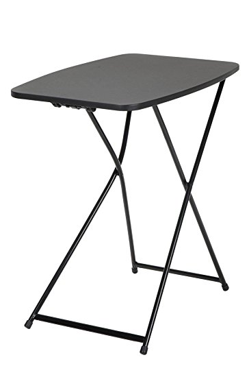 COSCO 18” x 26” Indoor Outdoor Adjustable Height Personal Folding Tailgate Table, Black, 2 pack